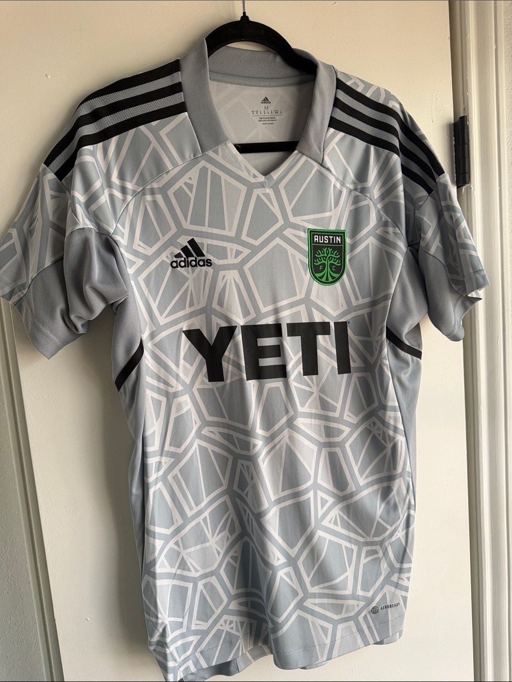 adidas Austin FC Gray & Black Geometric Men's Soccer Jersey